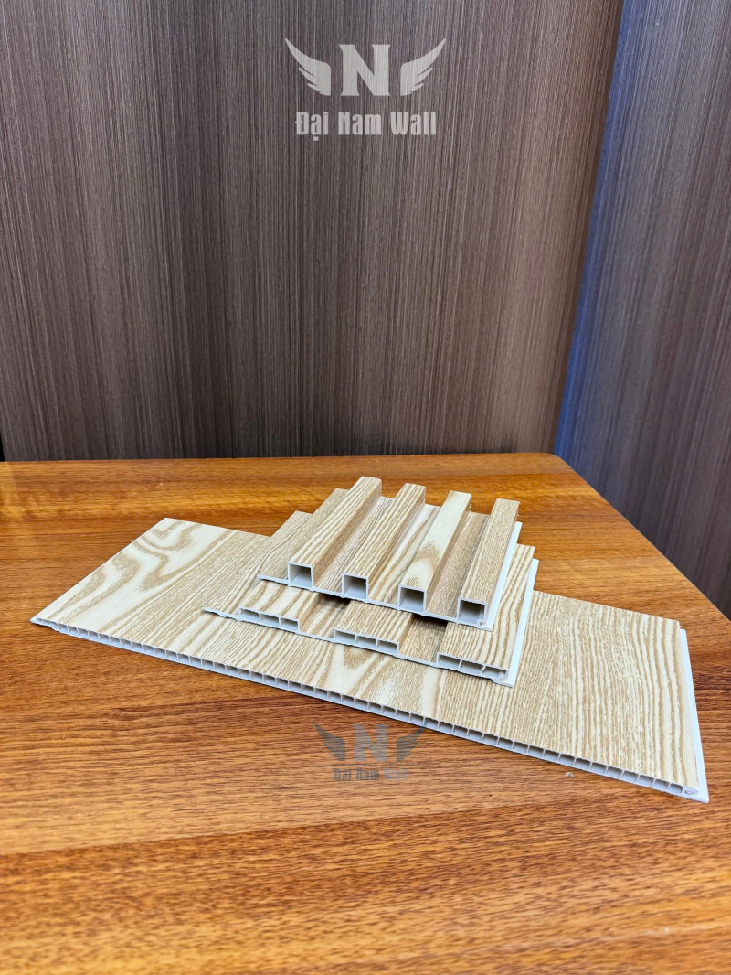 Mẫu lam sóng nhựa giả gỗ ốp tường