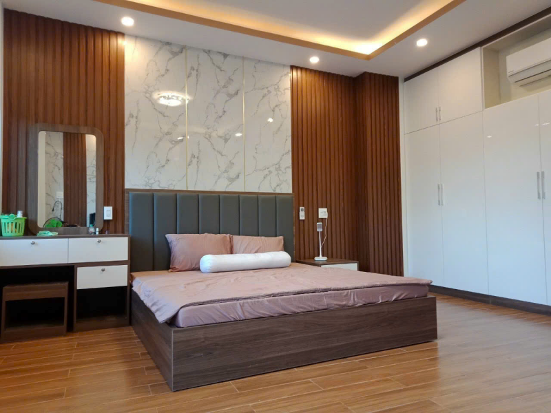 Ứng dụng lam sóng trang trí phòng ngủ nội thất