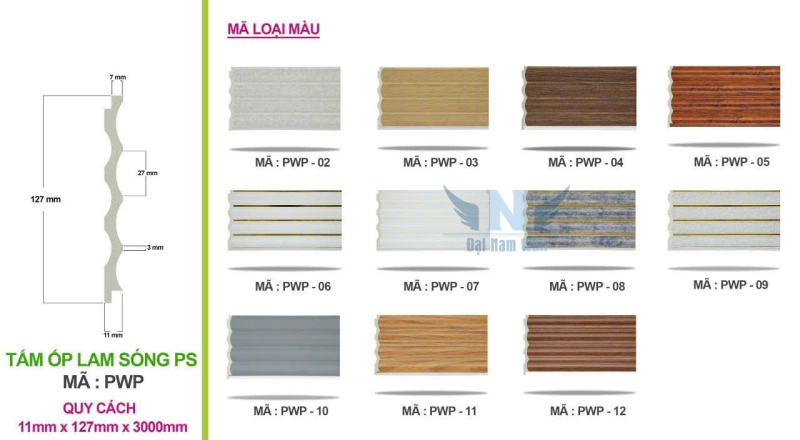 Mẫu Lam sóng PS Hàn Quốc Bán Nguyệt