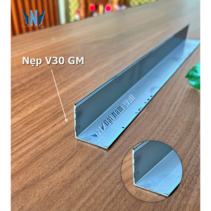 Nẹp Inox V30 Gấp Mép Trắng Gương 