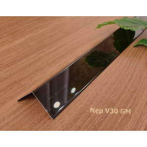 Nẹp Inox V30 Gấp Mép Đen Gương