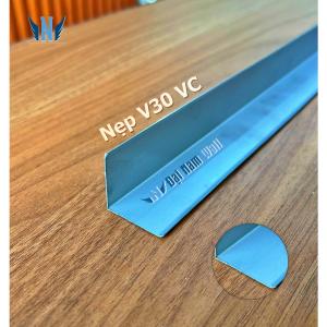 Nẹp Inox V30 Vát Cạnh Trắng Gương 