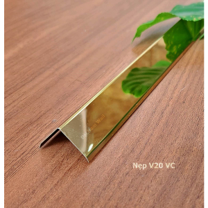 Nẹp Inox V20 Vát Cạnh Vàng Gương