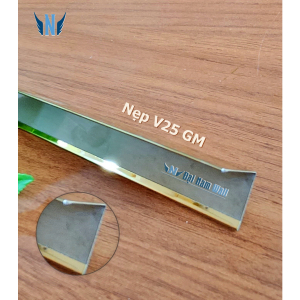 Nẹp Inox V25 Gấp Mép Vàng Gương 