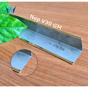 Nẹp Inox V30 Gấp Mép Vàng Gương
