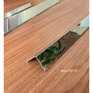 Nẹp Inox V30 Vát Cạnh Trắng Gương 