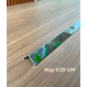 Nẹp Inox V25 Gấp Mép Trắng Gương 