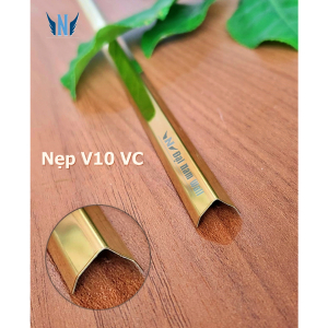 Nẹp Inox V10 Vát Cạnh Vàng Gương 