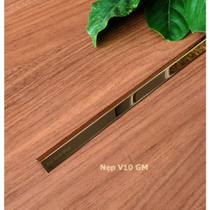Nẹp Inox V10 Gấp Mép Vàng Gương 
