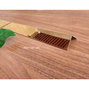 Nẹp Inox V30 Gấp Mép Vàng Gương