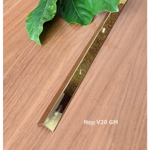 Nẹp Inox V20 Gấp Mép Vàng Gương 