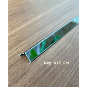 Nẹp Inox V15 Gấp Mép Trắng Gương 