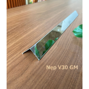 Nẹp Inox V30 Gấp Mép Trắng Gương 