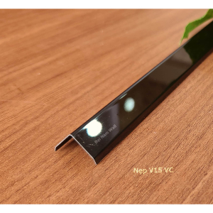 Nẹp Inox V15 Vát Cạnh Đen Gương 