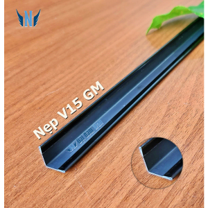 Nẹp Inox V15 Gấp Mép Đen Gương
