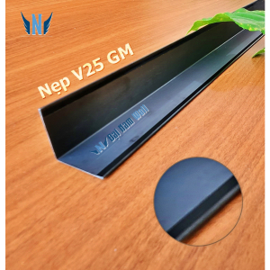 Nẹp Inox V25 Gấp Mép Đen Gương 