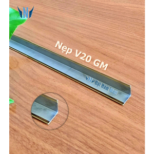 Nẹp Inox V20 Gấp Mép Vàng Gương 