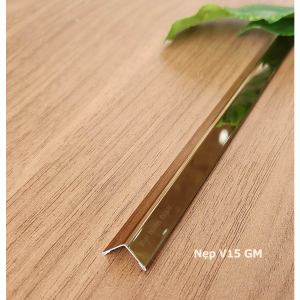 Nẹp Inox V15 Gấp Mép Hồng Gương