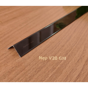 Nẹp Inox V20 Gấp Mép Đen Gương