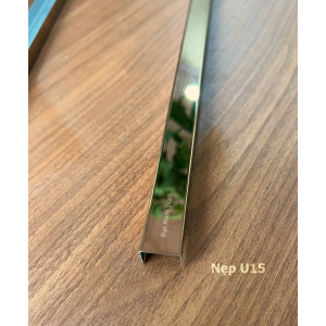 Nẹp Inox U15 Hồng Gương 