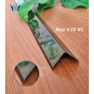 Nẹp Inox V20 Vát Cạnh Đen Gương