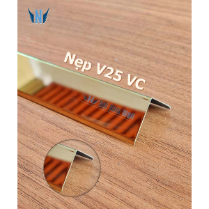 Nẹp Inox V25 Vát Cạnh Vàng Gương