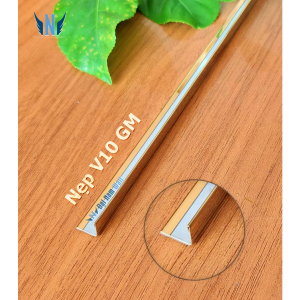 Nẹp Inox V10 Gấp Mép Vàng Gương 