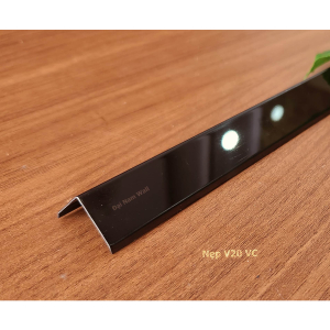 Nẹp Inox V20 Vát Cạnh Đen Gương