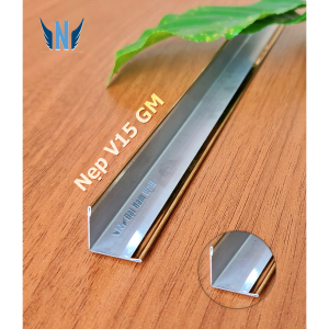 Nẹp Inox V15 Gấp Mép Hồng Gương