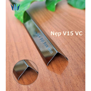 Nẹp Inox V15 Vát Cạnh Đen Gương 