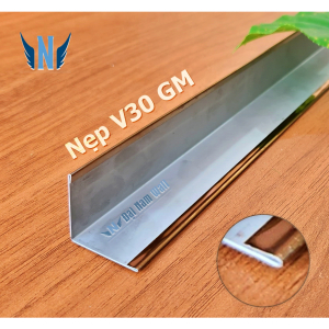 Nẹp Inox V30 Gấp Mép Hồng Gương