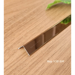 Nẹp Inox V20 Gấp Mép Hồng Gương