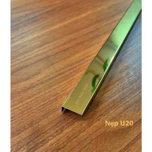 Nẹp Inox U20 Vàng Gương 