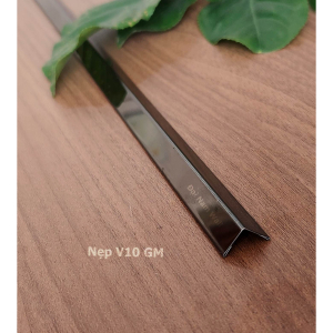 Nẹp Inox V10 Gấp Mép Đen Gương