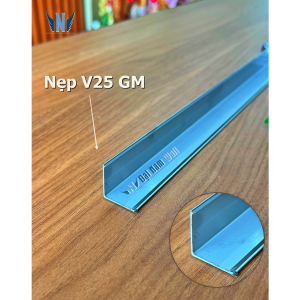 Nẹp Inox V25 Gấp Mép Trắng Gương 
