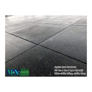 Gạch Cao Su EPDM Đen Chấm Vàng dày 1.5cm