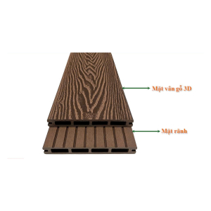Sàn gỗ nhựa ngoài trời 3D 145×22