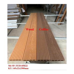 Sàn gỗ nhựa ngoài trời 3D 145×22